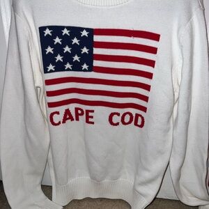 Thoughtful White Cape Cod USA flag Knit Sweater